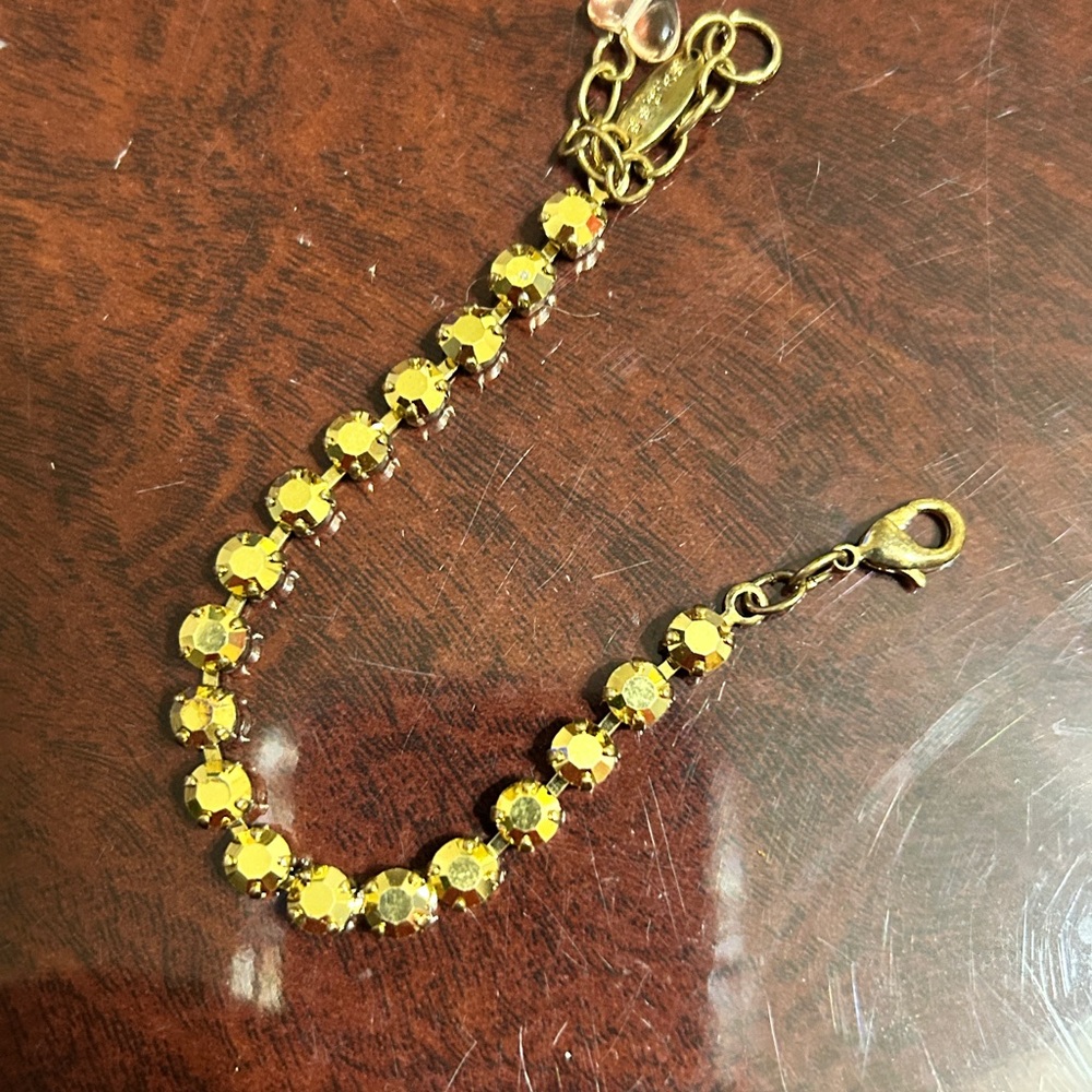 Sabika Antique silver & pale yellow Swarovski Crystals Bracelet, Ntw